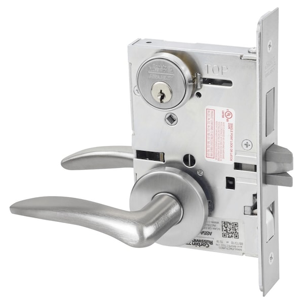 Entrance or Apartment Mortise Lock, DS Lever, A Rose, Satin Chrome
